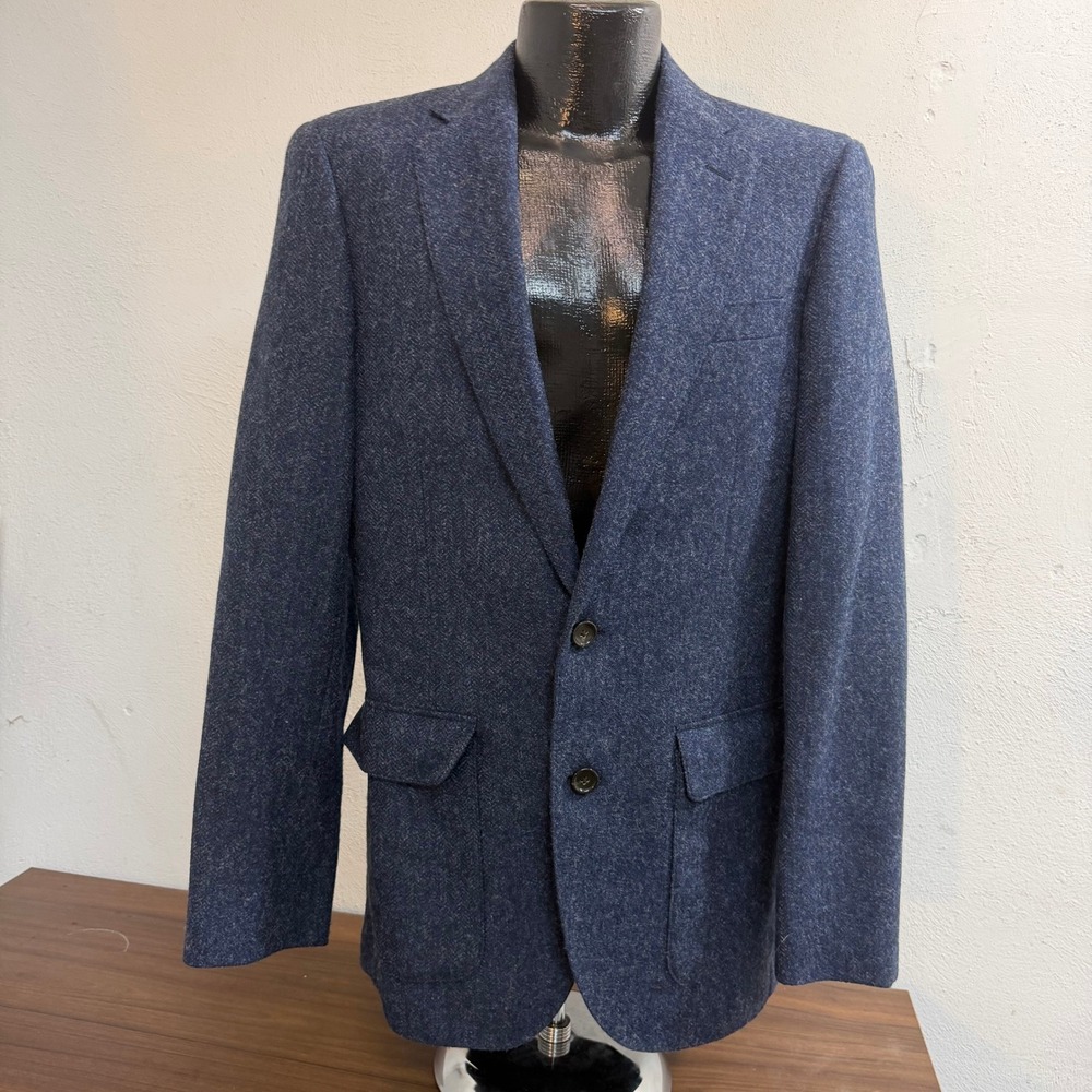 J.Crew Ludlow Blazer M 36R Blue Moon British Wool Tweed Slim Fit Sport Coat